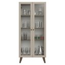 Ver imagem 5 de Cristaleira 70 Cm 2 Portas de Vidro com Pés Trapézio Rustic/crema/rustic Vik Madesa Rustic/crema