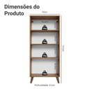 Ver imagem 3 de Cristaleira 70 Cm 2 Portas de Vidro com Pés Trapézio Rustic/crema/rustic Vik Madesa Rustic/crema