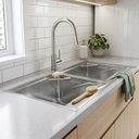 Ver imagem 2 de Tanque de Lavar Roupa 114L Inox Duplo com Suporte Lavanderia G01 - Mpozenato