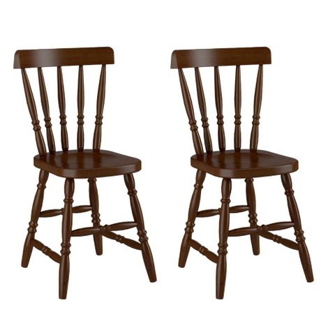 Conjunto com 2 Cadeiras de Jantar Madeira Maciça Multimóveis Cr50082 