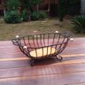 Fruteira de ferro e madeira oval rústica utilidade e decoração ideal para casas, restaurantes, hotei - 7