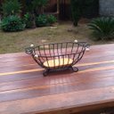 Ver mais imagens de Fruteira de ferro e madeira oval rústica utilidade e decoração ideal para casas, restaurantes, hotei