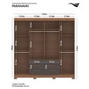 Ver imagem 4 de Guarda-Roupa com 8 Portas e 6 Gavetas Paranavaí Marrom/Jatobá/Grafite