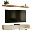 Ver imagem 5 de Rack TV 75 pol. Suspenso 180cm 2 Portas Lila Off/Cinamomo Z49 - Mpozenato