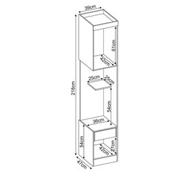 Armário Modulado Mesa de Cabeceira Zafira Nogal Touch - PR Móveis - 3 Armário Modulado Mesa de Cabeceira Zafira Nogal Touch - PR Móveis - 3