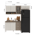 Ver imagem 5 de Armário de Cozinha Modulada Compacta Fidelitá Paris 3 Peças 190cm 7 Portas 3 Gavetas com Tampo