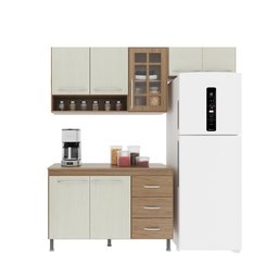 Cozinha Modulada Compacta Fidelitá Paris 3 Peças 190cm 7 Portas 3 Gavetas com Tampo - 3