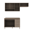 Ver imagem 4 de Armário de Cozinha Modulada Compacta Fidelitá Paris 3 Peças 190cm 7 Portas 3 Gavetas com Tampo