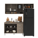 Ver imagem 3 de Armário de Cozinha Modulada Compacta Fidelitá Paris 3 Peças 190cm 7 Portas 3 Gavetas com Tampo