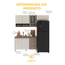 Ver imagem 7 de Armário de Cozinha Modulada Compacta Fidelitá Paris 3 Peças 190cm 7 Portas 3 Gavetas com Tampo
