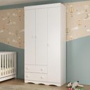 Ver imagem 1 de Guarda-roupa Infantil 92cm 3 Portas e 2 Gavetas Realeza Multimóveis Mp4452 Branco Branco