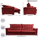 Ver imagem 2 de Sofá Retrátil e Reclinável 2,15m Molas Ensacadas Cama inBox Big Space com Bordado Velusoft