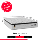 Ver imagem 3 de Colchão Casal Comfort Class Pillow Top 28x138x188cm - Branco - e-Shop Casa
