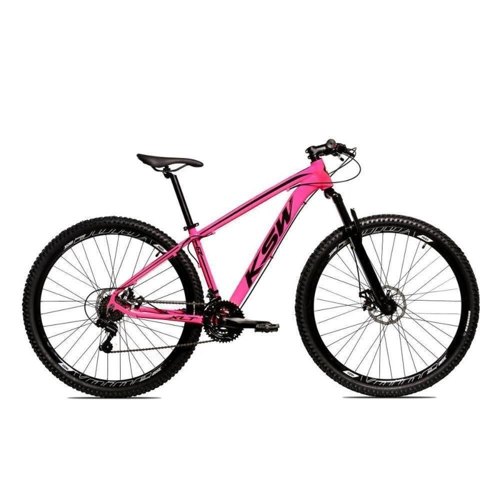 Bicicleta Aro 29 Ksw 27 Marchas Shimano, Freio Hidraulico-k7 - Rosa-preto - 17" - 1