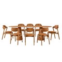 Ver imagem 2 de Sala de Jantar Mesa Noronha 220cm Tampo Laminado Canto Barril com 8 Cadeiras Solaris Gold