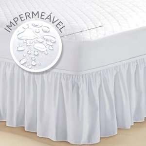 Capa para Colchão Impermeável Matelada Casal Queen + Saia Box Queen