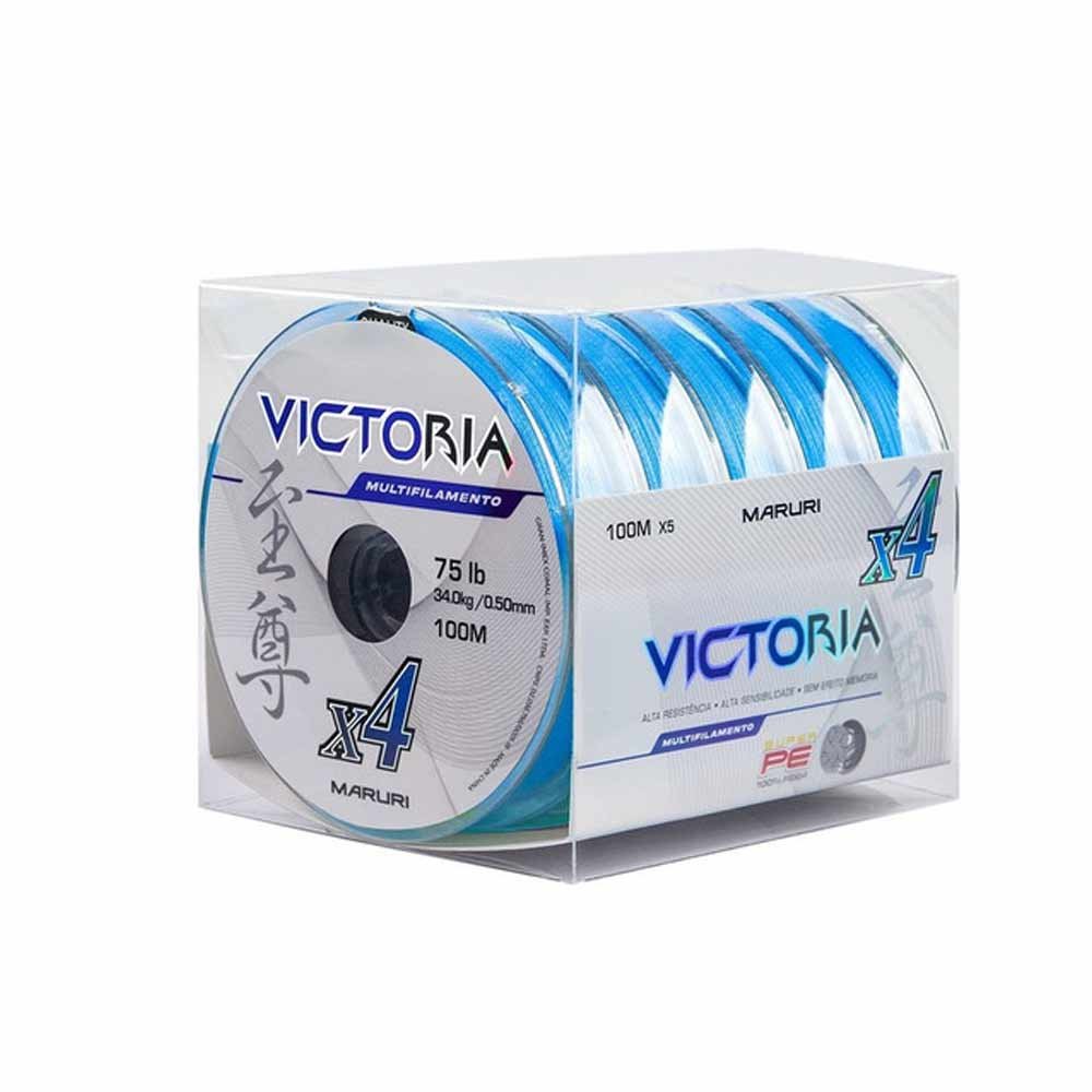 Linha de Pesca Multifilamento 4 Fios Victoria Azul 200m 0,18mm 24lb - 4