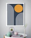 Ver imagem 1 de Quadro Decorativo Abstrato Círculo Espirais - 70x50cm:moldura Preta