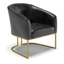 Ver imagem 4 de Sofá Namoradeira e Poltrona Base Industrial Dourado Stella Corano Preto D03 - D'Rossi