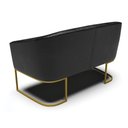 Ver imagem 5 de Sofá Namoradeira e Poltrona Base Industrial Dourado Stella Corano Preto D03 - D'Rossi