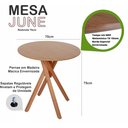 Ver imagem 2 de Mesa Redonda de Madeira - June de 70cm Cor Freijó