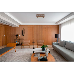 Luminária Decorativa Madeira Plafon Porto Belo Quad 40cm - 3