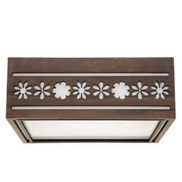 Luminária Decorativa Madeira Plafon Porto Belo Quad 40cm - 1