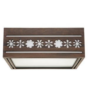 Luminária Decorativa Madeira Plafon Porto Belo Quad 40cm