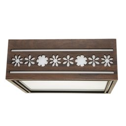 Luminária Decorativa Madeira Plafon Porto Belo Quad 40cm - 6