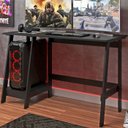 Ver imagem 2 de Mesa Escrivaninha Gamer 2 Prateleiras 120 Cm Mc190 Preto Dtall
