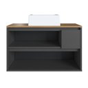 Ver imagem 6 de Balcão Gabinete de Banheiro Suspenso 80cm 2 Portas e 1 Gaveta com Cuba Belarus Preto/Grafite
