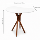 Ver imagem 4 de Mesa Orgânica Canto Jantar Home Office 90x60cm Pé Madeira Madeira Ecom Cor:Branco