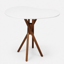 Ver imagem 3 de Mesa Orgânica Canto Jantar Home Office 90x60cm Pé Madeira Madeira Ecom Cor:Branco