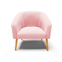 Ver imagem 1 de Cadeira Sala de Jantar Pé Palito Castanho Stella Suede Cor Rosa Bebê