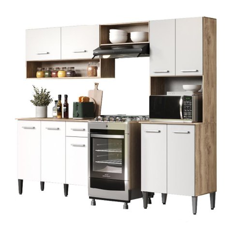 Armário Cozinha Compacta Arizona Essence Carraro - Carvalho-branco Carvalho-branco