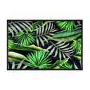 Ver imagem 1 de Quadro Decorativo - Folhas de Palmeira Tropical Preto e Verde Flnt028 - Tela Canvas - 80x60cm