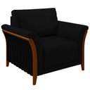 Ver imagem 1 de Poltrona Decorativa Pés em Madeira Market Veludo Preto