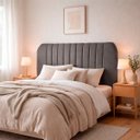 Ver imagem 2 de Cabeceira Estofada Elegante para Cama de Casal 140 Hera Linho