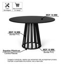 Ver imagem 2 de Mesa de Jantar Redonda 4 Lugares 90cm Tália Preta - Straub Web