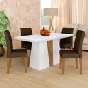 Ver imagem 1 de Mesa com 4 Cadeiras Turim 1,36 Branco/cina/marrom - Móveis Arapongas Branco/cinamomo/marrom 04