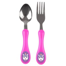 Kit Talheres Inox Personagem Infantil Colher Garfo Unicórnio - Panami - 1