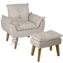 Ver imagem 1 de Poltrona Opala e Puff Opala Suede Bege