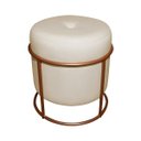 Ver imagem 1 de Puff Decorativo Redondo para Sala Argola Ian Bege:bronze/veludo