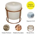 Ver imagem 4 de Puff Decorativo Redondo para Sala Argola Ian Bege:bronze/veludo