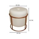 Ver imagem 3 de Puff Decorativo Redondo para Sala Argola Ian Bege:bronze/veludo