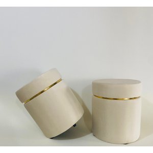 PUFF PALHA CINTA DOURADA EGODECOR