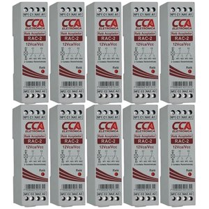 Kit 10 Rele Acoplador 12vcc 2 Contato Reversivel Sibratec