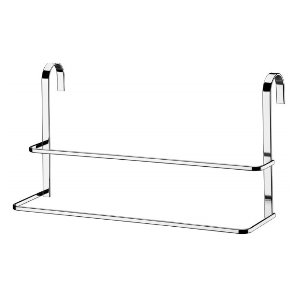 Toalheiro de Box Duplo em Aço Carbono Perfezione 45cm Future Cromado - 1