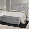 Kit Cabeceira de Cama Box e Calçadeira Baú Madri Queen 160 Cm Suede Prata Eli Móveis e Decoraçã - 2