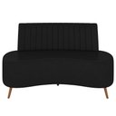Ver mais imagens de Sofá 2 Lugares para Sala Living 135cm Pés Palito Tamar K04 Sintético Preto - Mpozenato